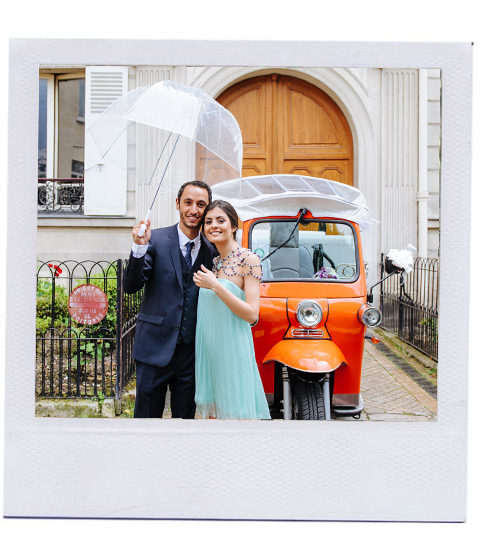 Mariage et elsa et alexandre en tuktuk