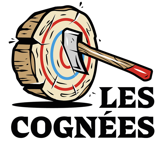 Logo Les Cognées, activité de lancer de hache partenaire de Tuktuk Ride Paris