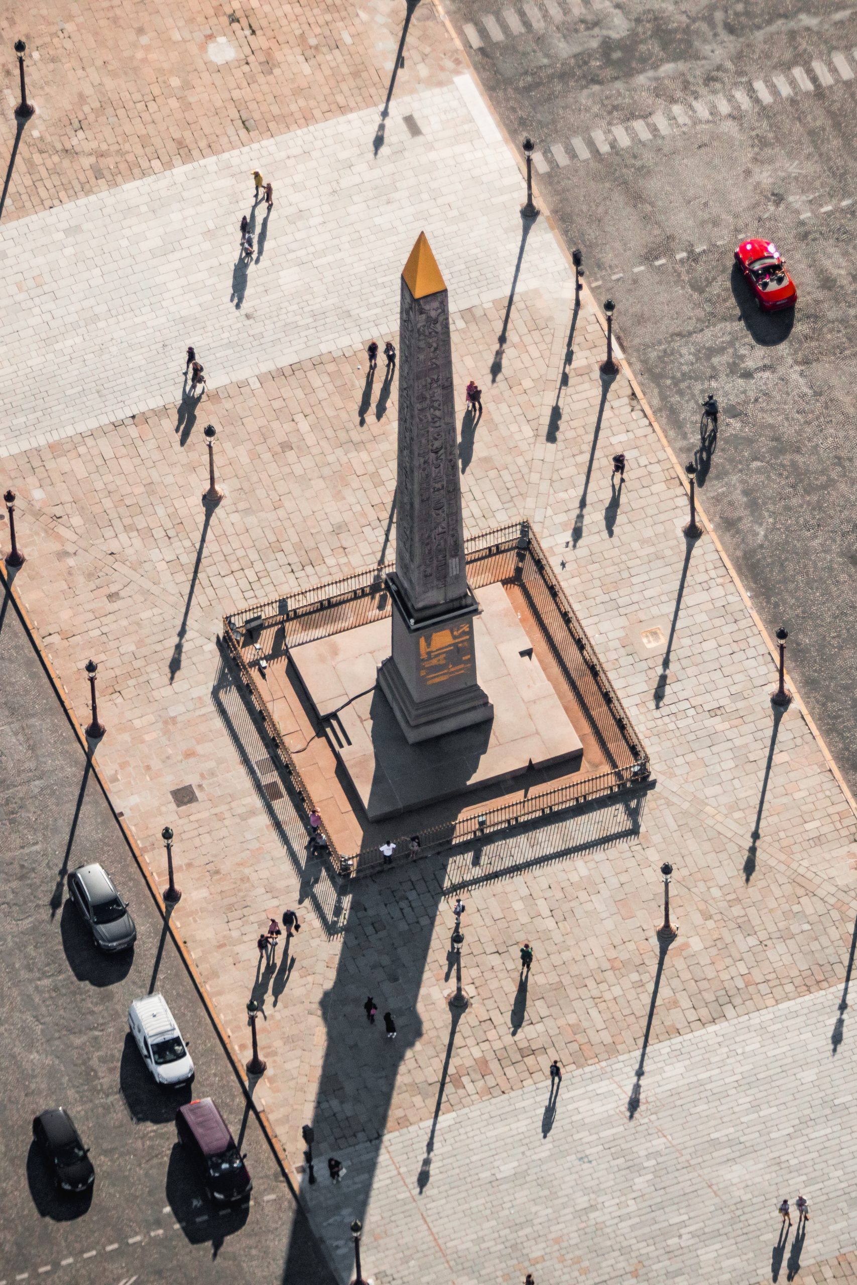 Vue aérienne de la Place de la Concorde et de l'Obélisque à Paris